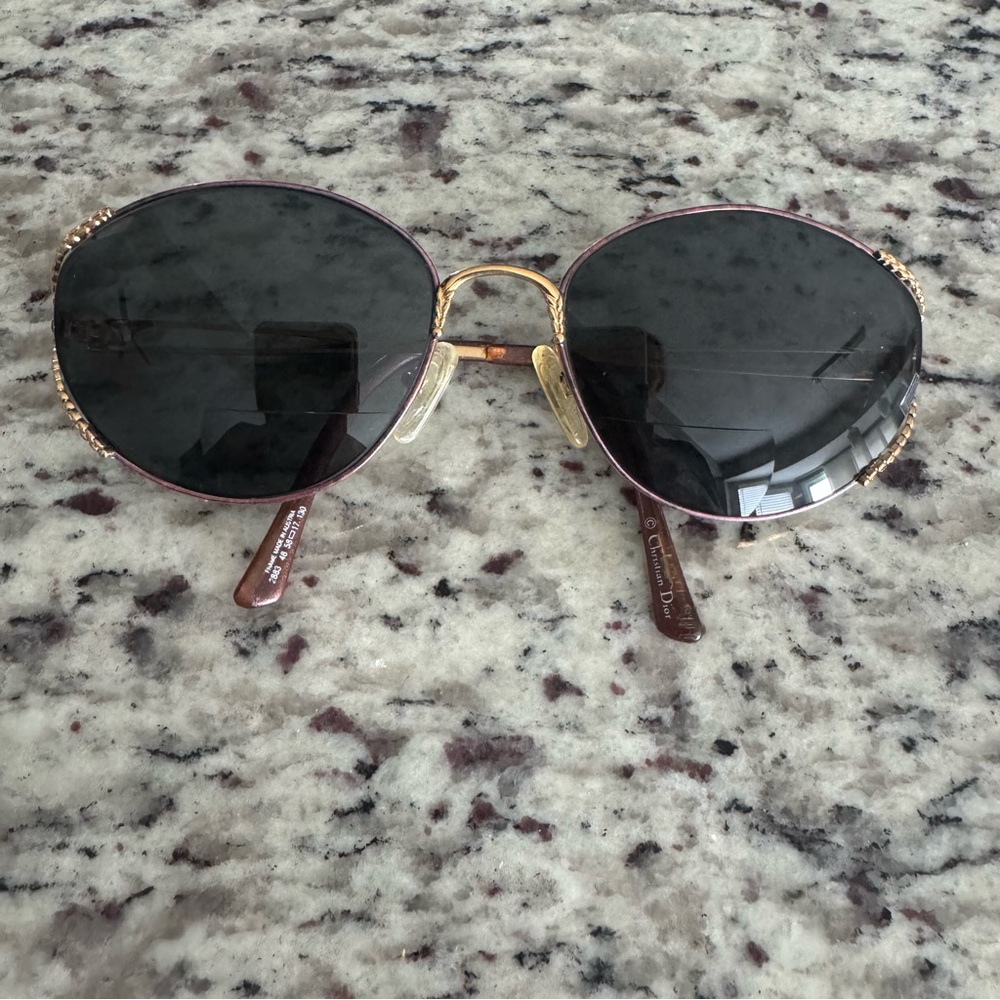 Vintage Christian Dior 2883 Sunglasses Gold Cat Eye‎ Rose 58-17-130 Austria